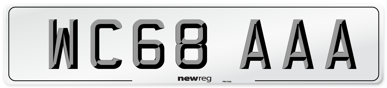 WC68 AAA Number Plate from New Reg